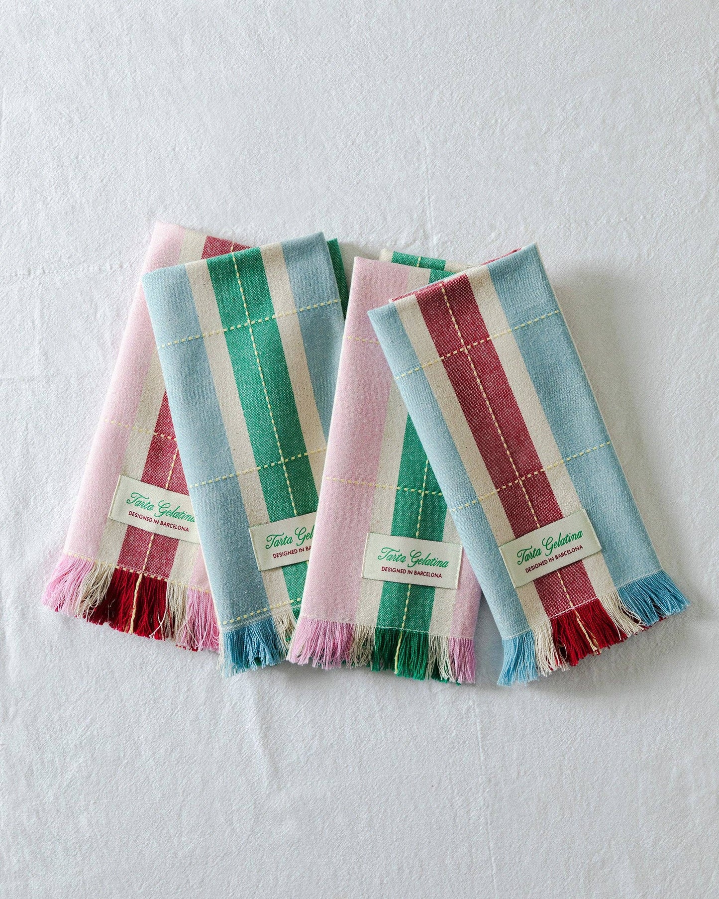 Striped Napkins (Set of 2) - Burgundy / Pink