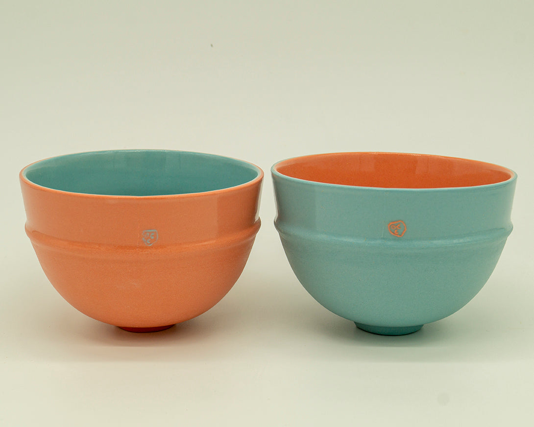 Breakfast Bowl - Blue and Pink