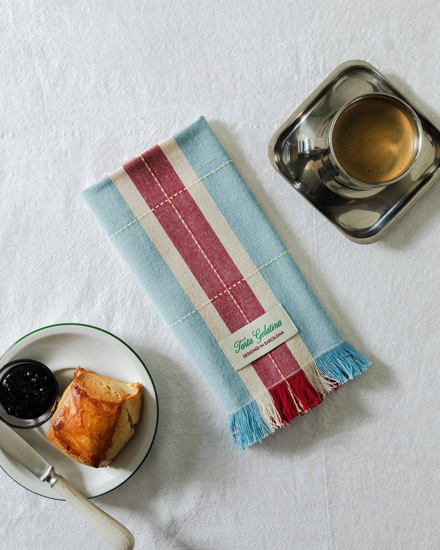 Striped Napkins (Set of 2) - Burgundy / Blue