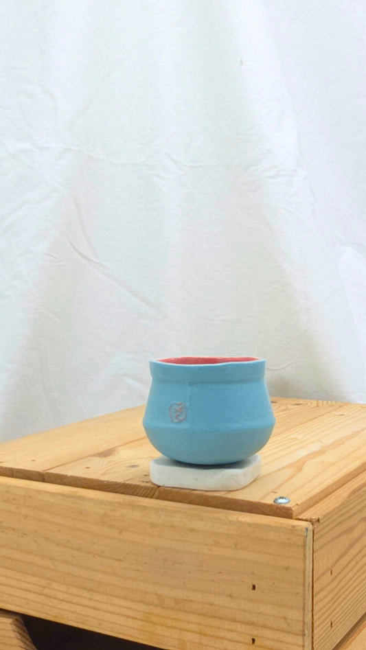 Espresso Cup with Terrazzo Stand - Blue and Pink