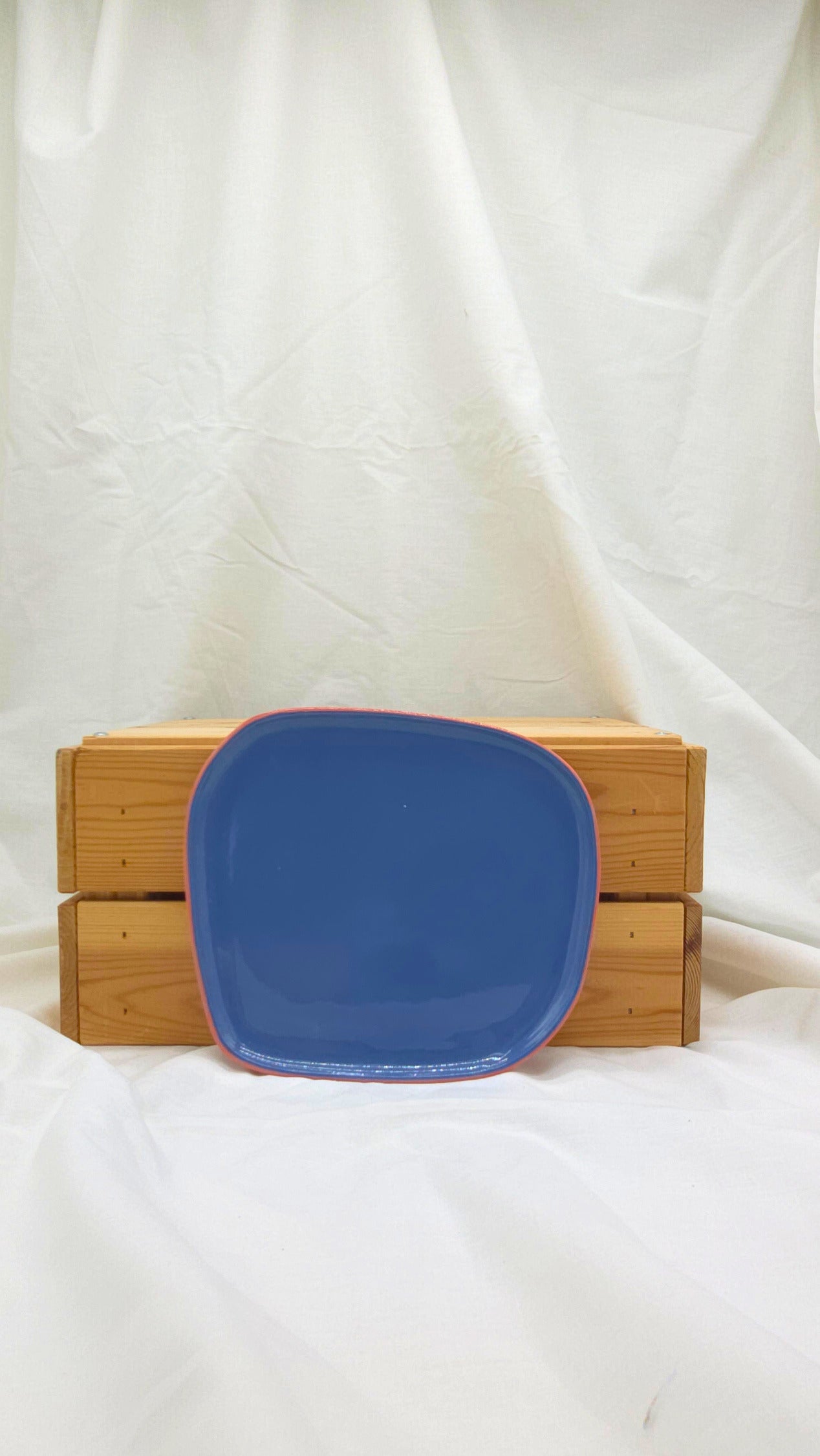 Side Plate - Pink and Navy