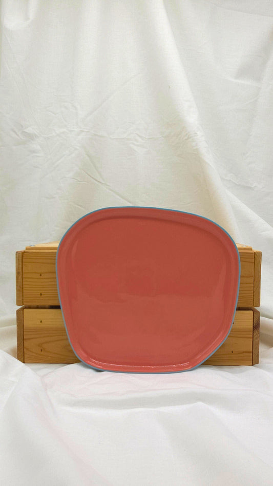 Dinner Plate - Blue and Pink