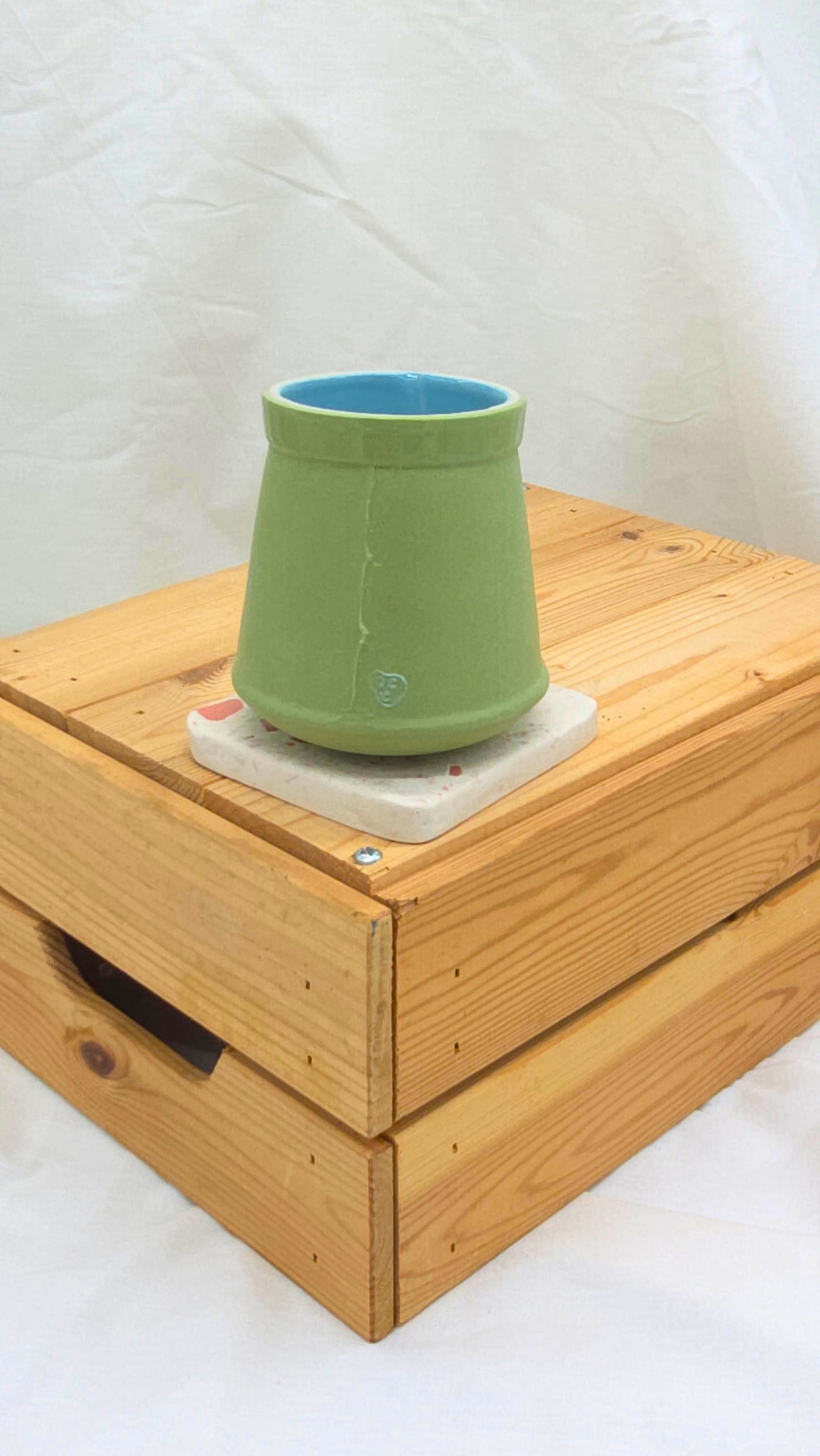 Beaker with Terrazzo Stand - Green and Blue