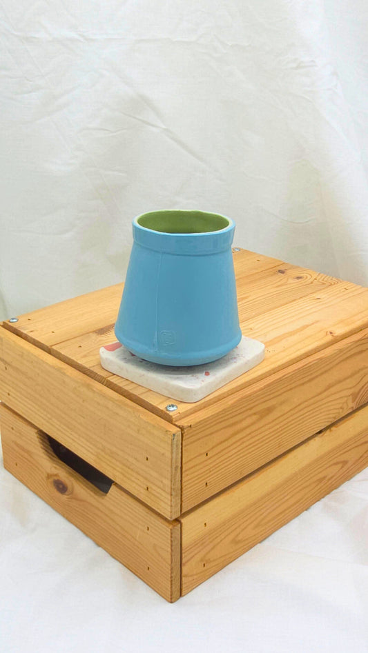 Beaker with Terrazzo Stand - Blue and Green