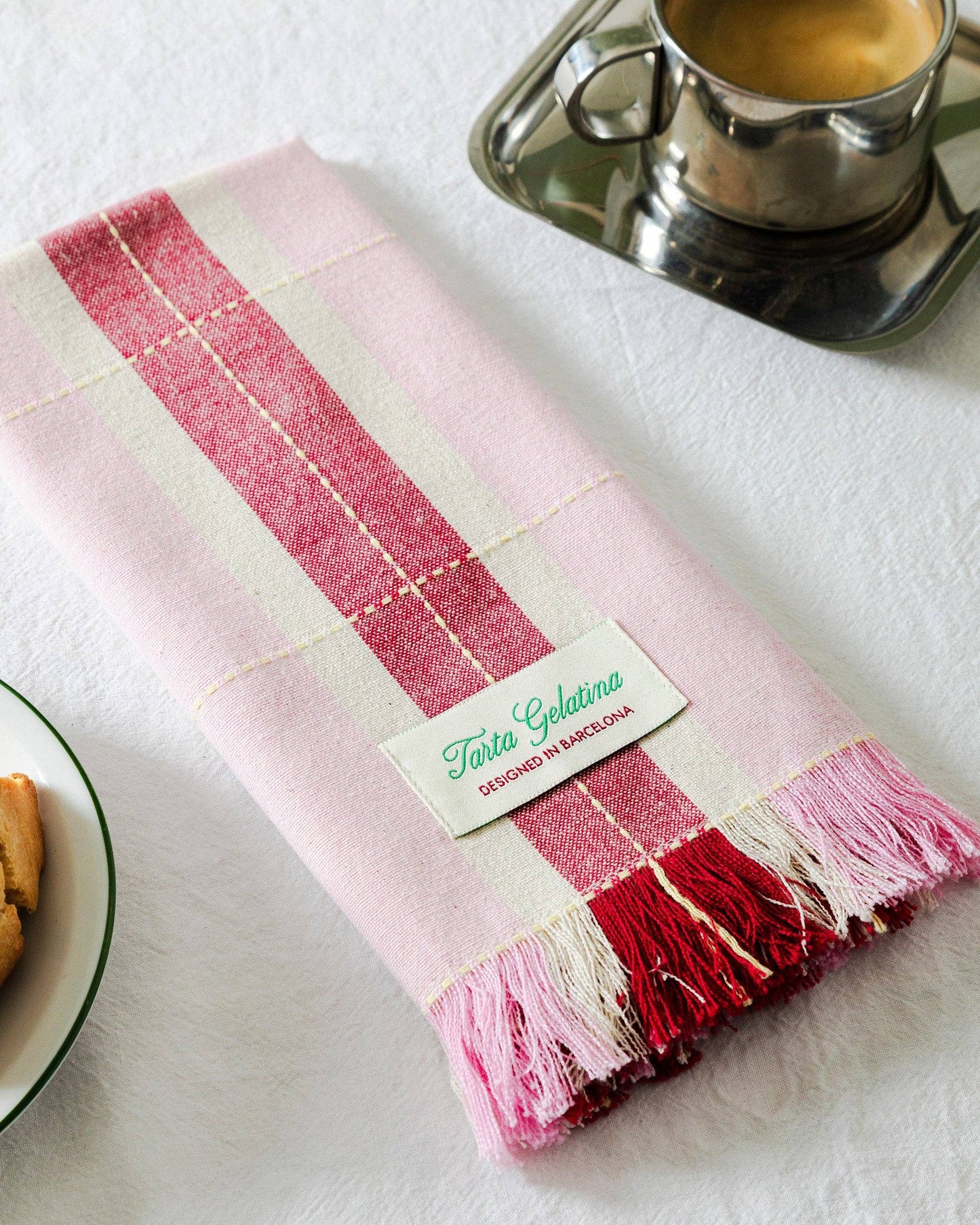 Striped Napkins (Set of 2) - Burgundy / Pink