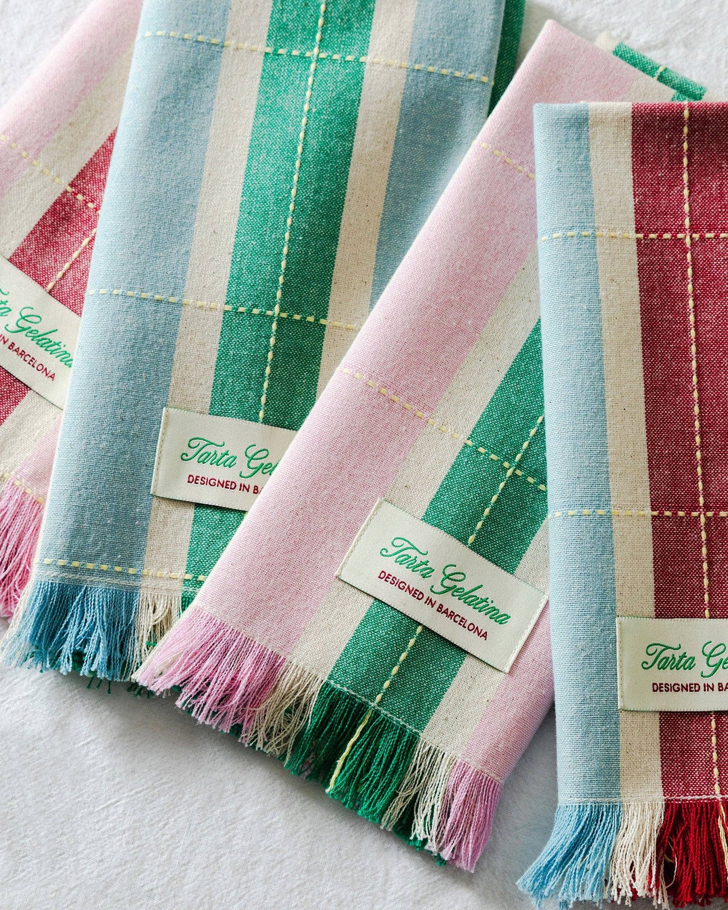 Striped Napkins (Set of 2) - Burgundy / Blue