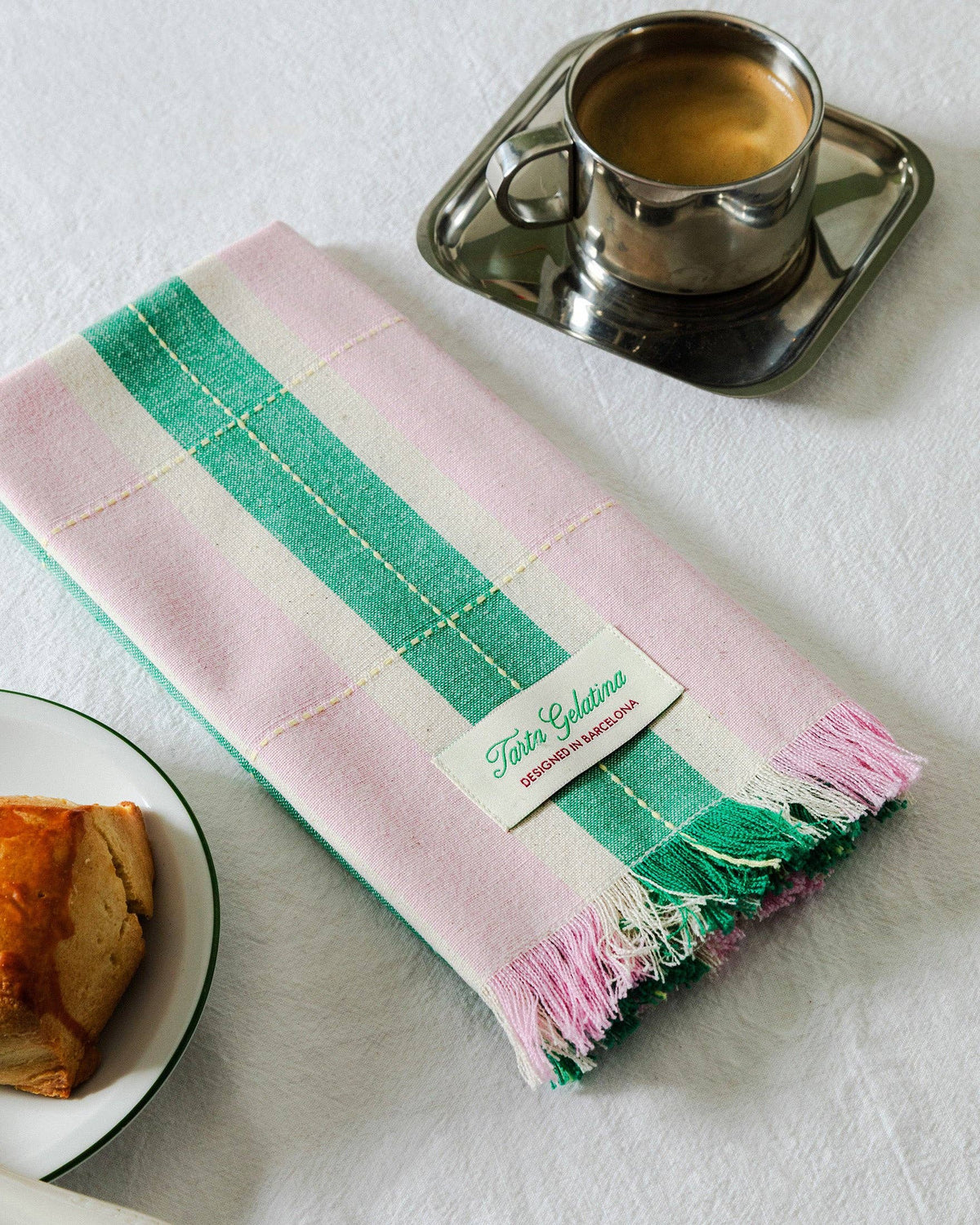 Striped Napkins (Set of 2) - Green / Pink