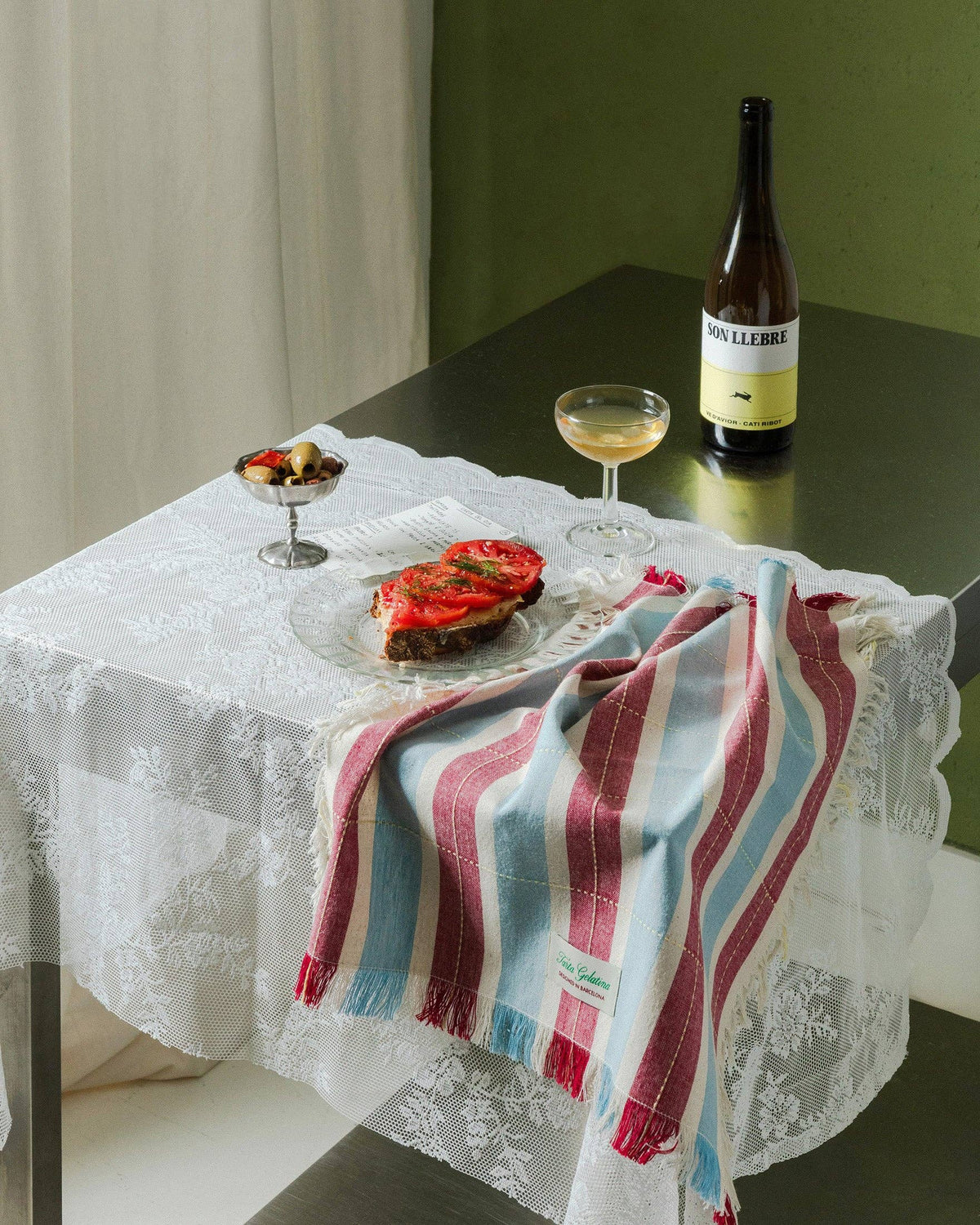 Striped Napkins (Set of 2) - Burgundy / Blue